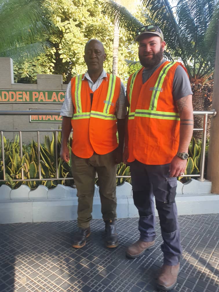 Construction workers at Golden Palace project